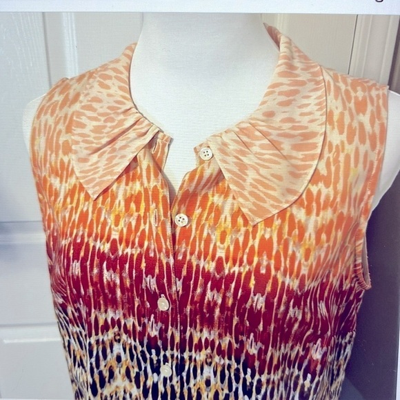 Cabi Love Sleeveless Blouse Tunic Top Women’s M Ombre Peter Pan Collar office - Picture 7 of 9